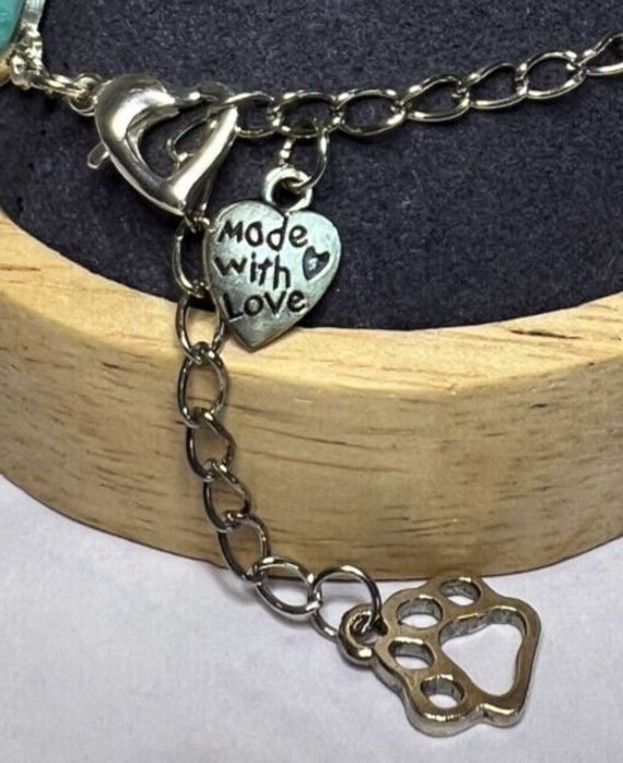 Boho Stackable, Adjustable Silver Bracelet, Aqua … - image 5