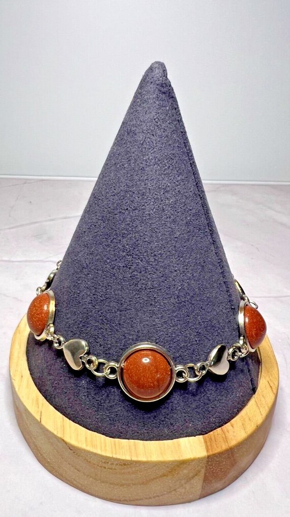 Boho Stackable, Adjustable Silver Bracelet, Brown… - image 1