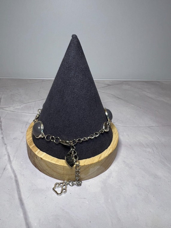 Boho Stackable, Adjustable Silver Bracelet, Grey … - image 3