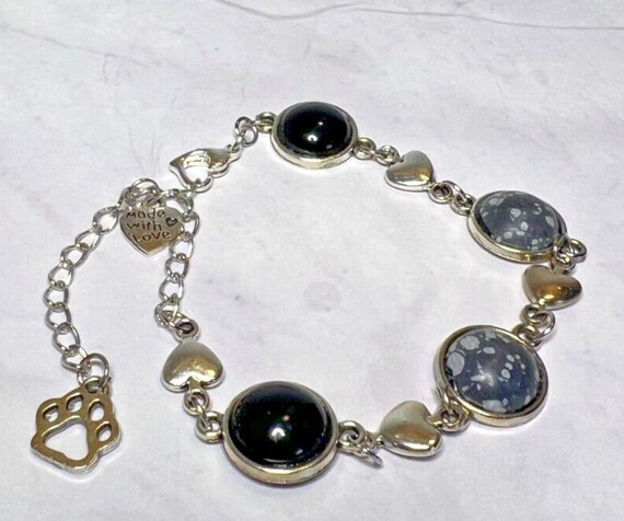 Boho Stackable, Adjustable Silver Bracelet, Onyx … - image 1