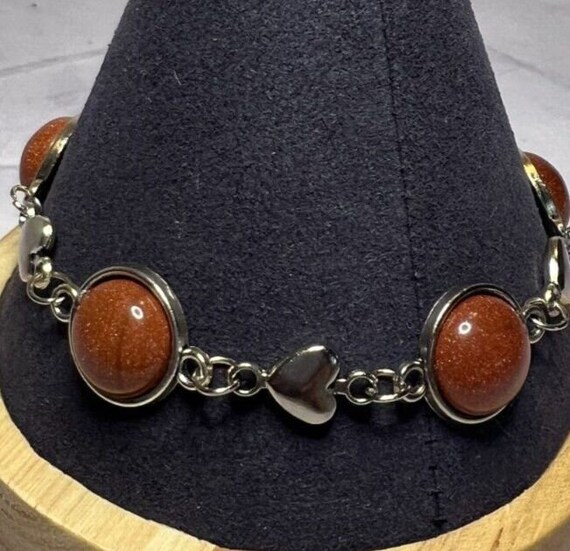 Boho Stackable, Adjustable Silver Bracelet, Brown… - image 2