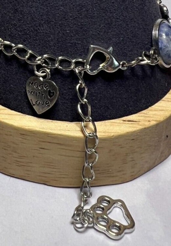 Boho Stackable, Adjustable Silver Bracelet, Blue … - image 5