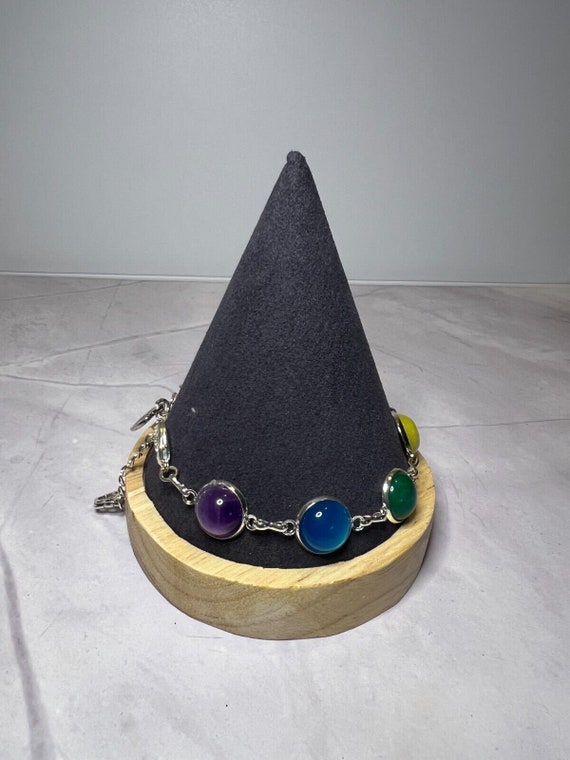 Boho Stackable, Adjustable Silver Bracelet, Chakr… - image 2