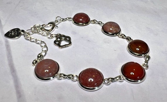 Boho Stackable, Adjustable Silver Bracelet, Red J… - image 1