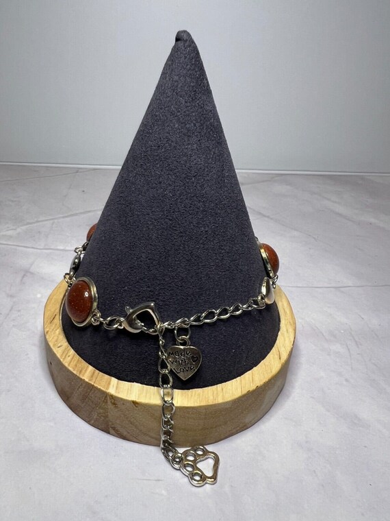 Boho Stackable, Adjustable Silver Bracelet, Brown… - image 3