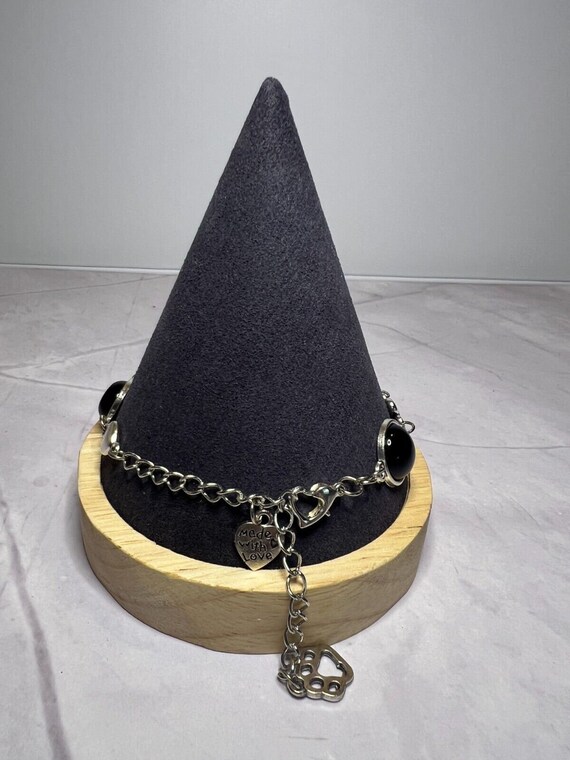 Boho Stackable, Adjustable Silver Bracelet, Onyx … - image 4