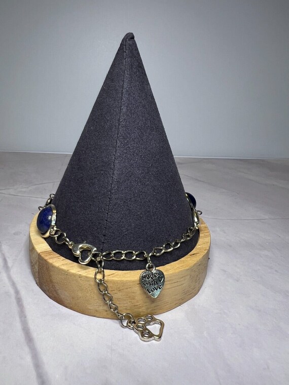 Boho Stackable, Adjustable Silver Bracelet, Lapis… - image 4