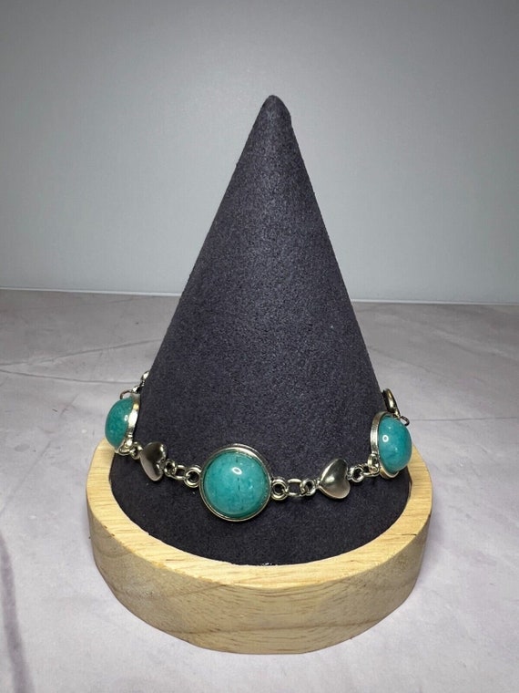 Boho Stackable, Adjustable Silver Bracelet, Aqua … - image 6