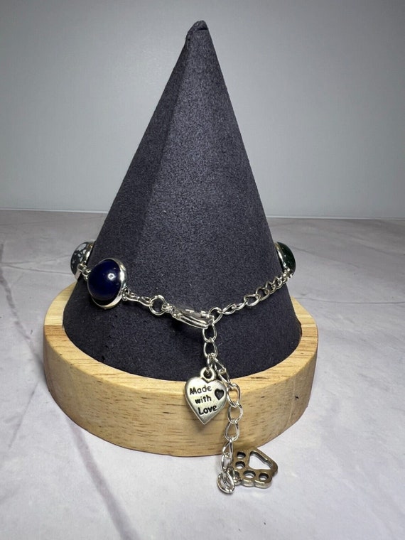 Boho Stackable, Adjustable Silver Bracelet, Jaspe… - image 5