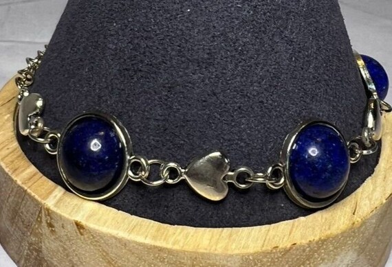 Boho Stackable, Adjustable Silver Bracelet, Lapis… - image 3