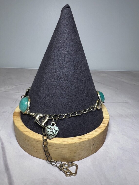 Boho Stackable, Adjustable Silver Bracelet, Aqua … - image 4
