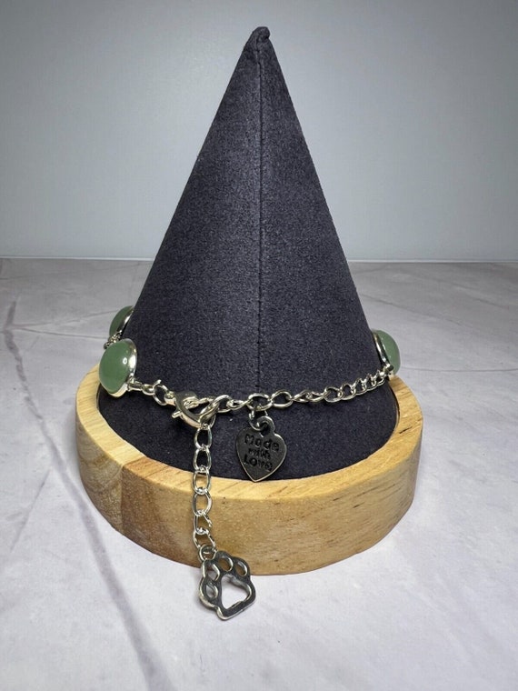 Boho Stackable, Adjustable Silver Bracelet, Green… - image 4