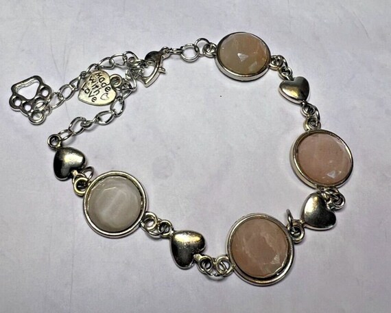Boho Stackable, Adjustable Silver Bracelet, Tan A… - image 1