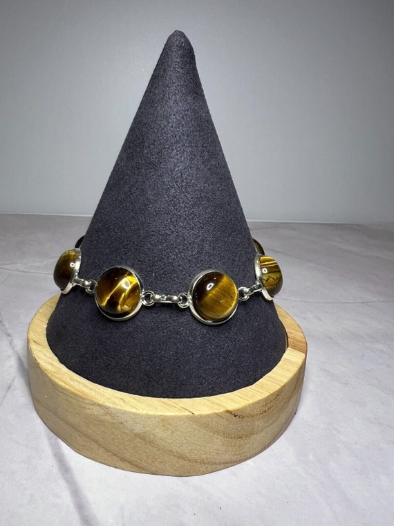 Boho Stackable, Adjustable Silver Bracelet, Tiger… - image 2