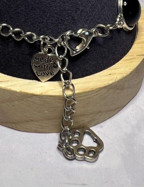 Boho Stackable, Adjustable Silver Bracelet, Onyx … - image 5
