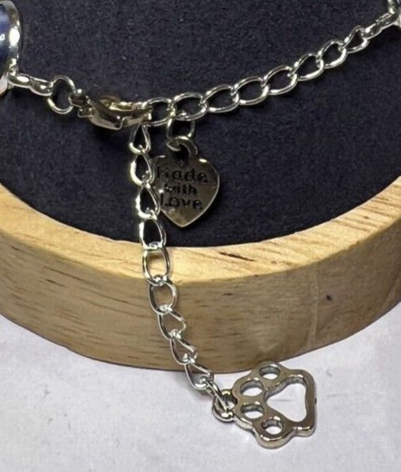 Boho Stackable, Adjustable Silver Bracelet, Blue … - image 4