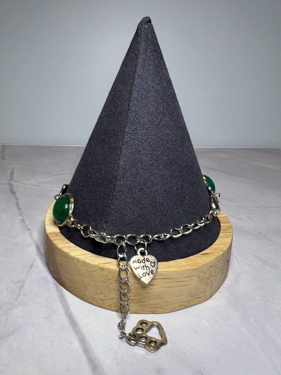 Boho Stackable, Adjustable Silver Bracelet, Agate… - image 4