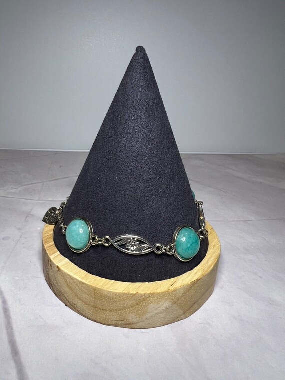 Flower Stackable, Adjustable Silver Bracelet, Aqu… - image 5