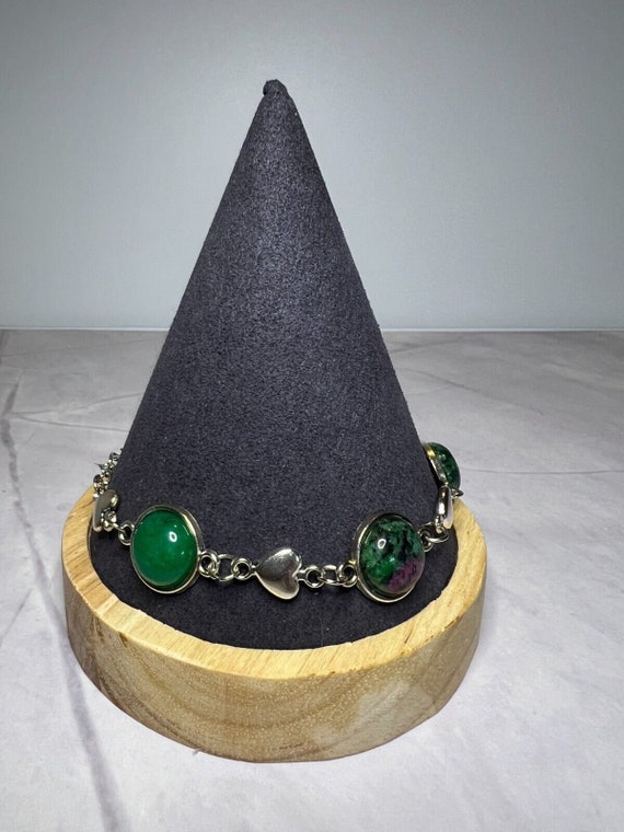 Boho Stackable, Adjustable Silver Bracelet, Agate… - image 7