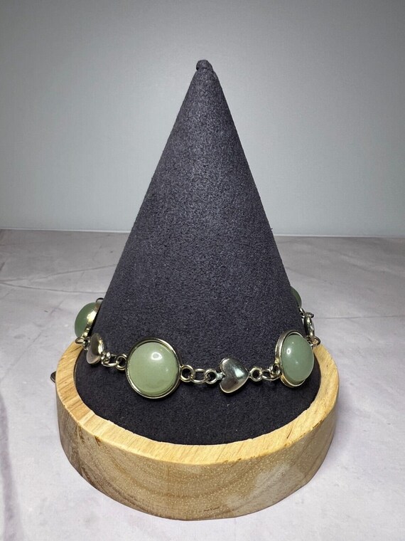 Boho Stackable, Adjustable Silver Bracelet, Green… - image 2