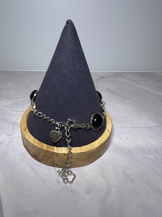 Boho Stackable, Adjustable Silver Bracelet, Blue … - image 2