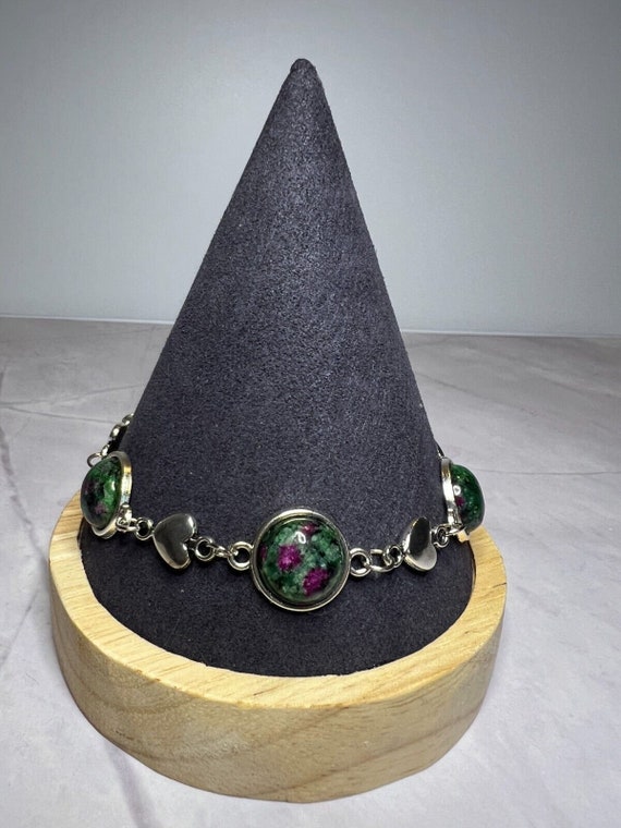 Boho Stackable, Adjustable Silver Bracelet, Ruby … - image 6