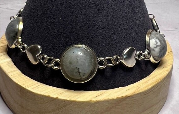 Boho Stackable, Adjustable Silver Bracelet, Labra… - image 2