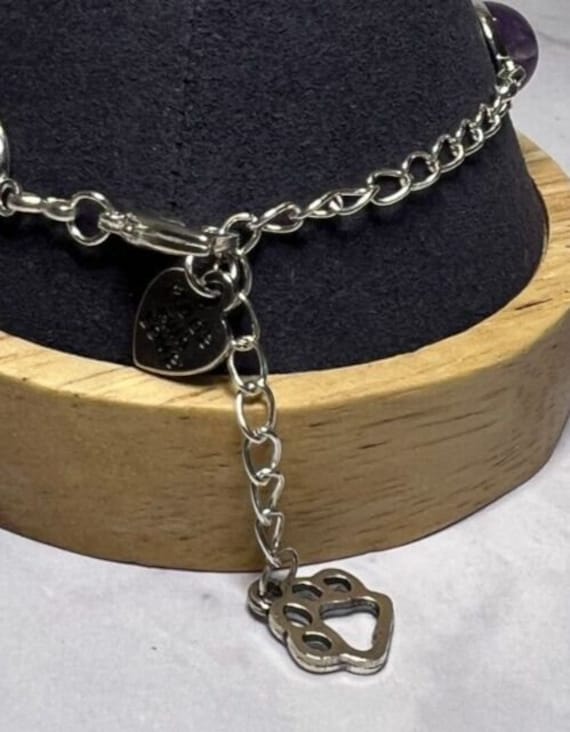 Boho Stackable, Adjustable Silver Bracelet, Ameth… - image 6