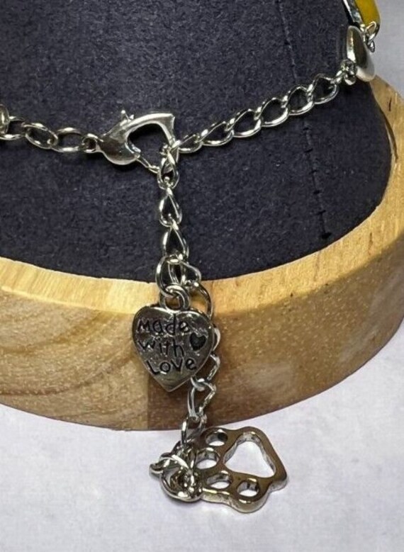 Boho Stackable, Adjustable Silver Bracelet, Yello… - image 5