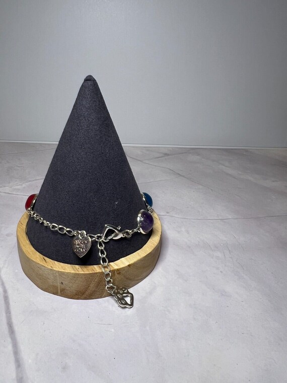 Boho Stackable, Adjustable Silver Bracelet, Chakr… - image 6