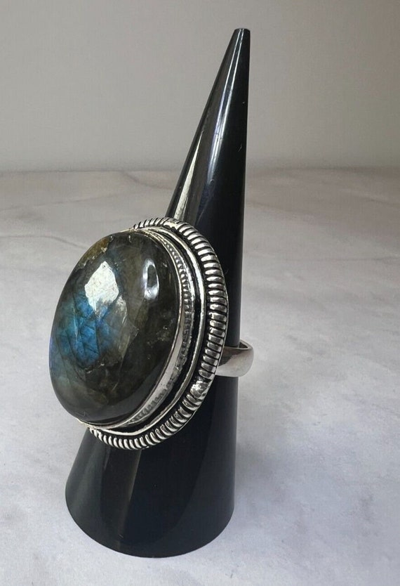 Boho Statement Ring, Labradorite & Sterling Silve… - image 2