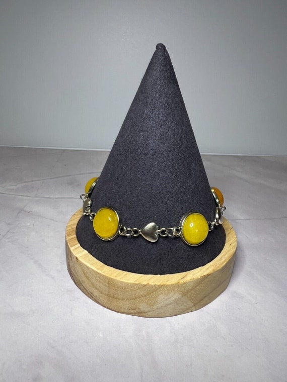 Boho Stackable, Adjustable Silver Bracelet, Yello… - image 6