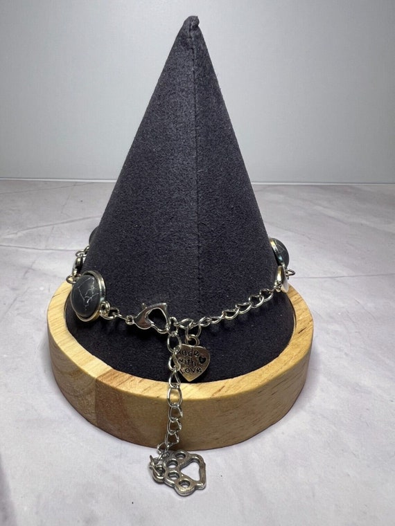 Boho Stackable, Adjustable Silver Bracelet, Black… - image 4