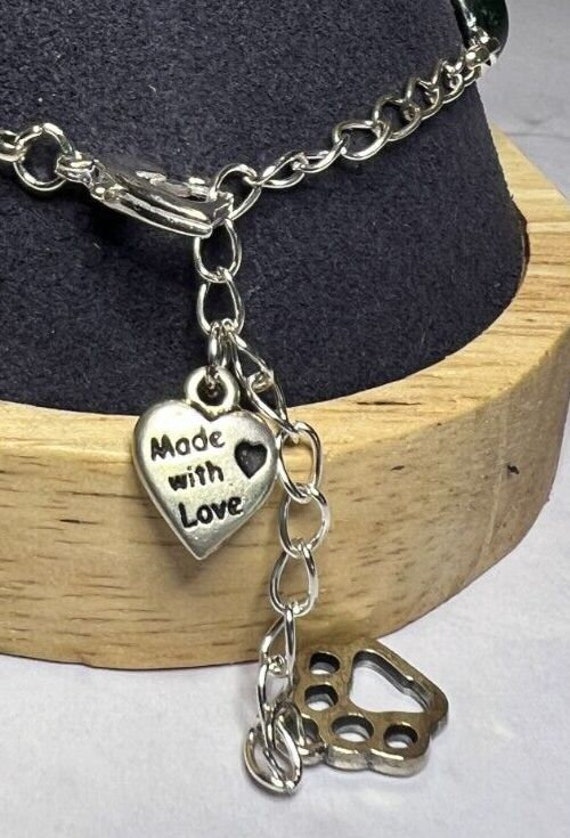 Boho Stackable, Adjustable Silver Bracelet, Jaspe… - image 6