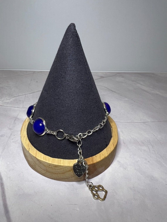 Boho Stackable, Adjustable Silver Bracelet, Lapis… - image 3