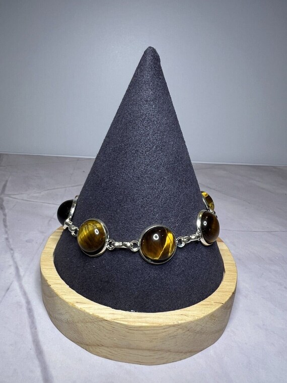 Boho Stackable, Adjustable Silver Bracelet, Tiger… - image 6