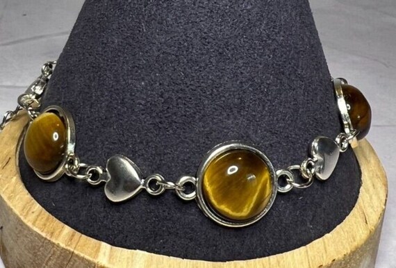 Boho Stackable, Adjustable Silver Bracelet, Tiger… - image 3
