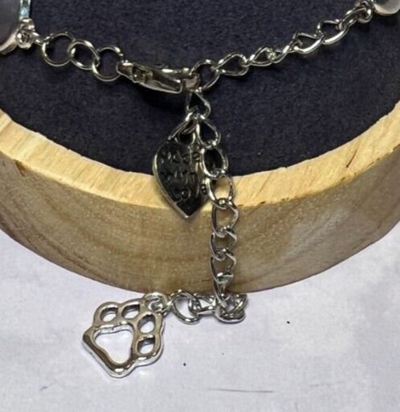 Boho Stackable, Adjustable Silver Bracelet, Grey … - image 4