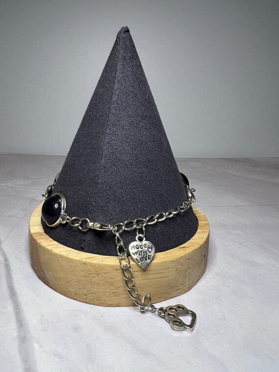 Boho Stackable, Adjustable Silver Bracelet, Onyx … - image 5