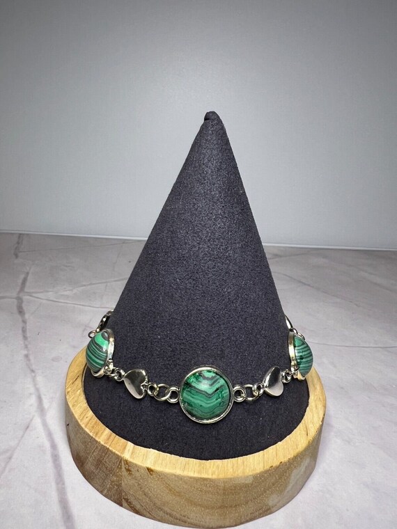 Boho Stackable, Adjustable Silver Bracelet, Malac… - image 2