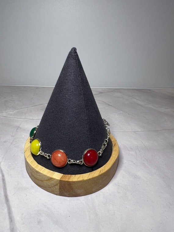 Boho Stackable, Adjustable Silver Bracelet, Chakr… - image 3