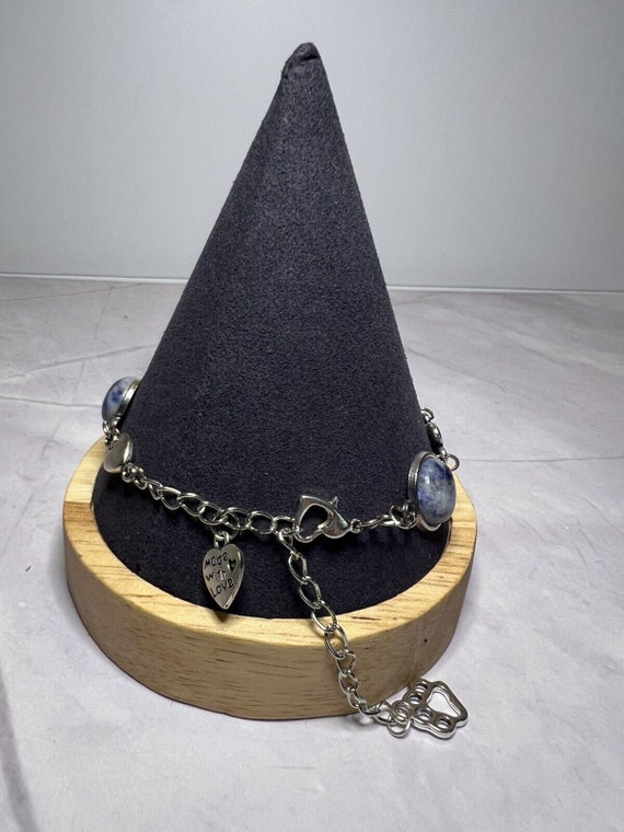 Boho Stackable, Adjustable Silver Bracelet, Blue … - image 4