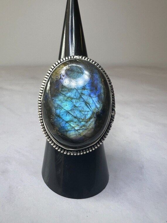 Boho Statement Ring, Labradorite & Sterling Silve… - image 3