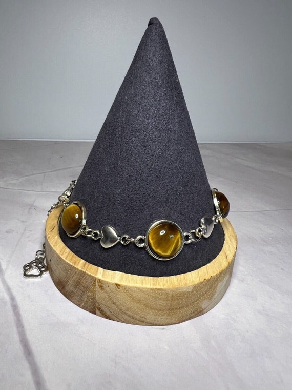 Boho Stackable, Adjustable Silver Bracelet, Tiger… - image 2