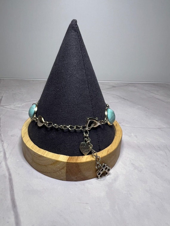 Boho Stackable, Adjustable Silver Bracelet, Turqu… - image 3