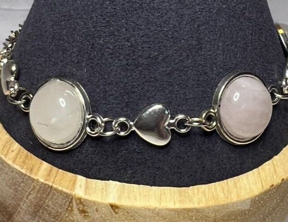 Boho Stackable, Adjustable Silver Bracelet, White… - image 3