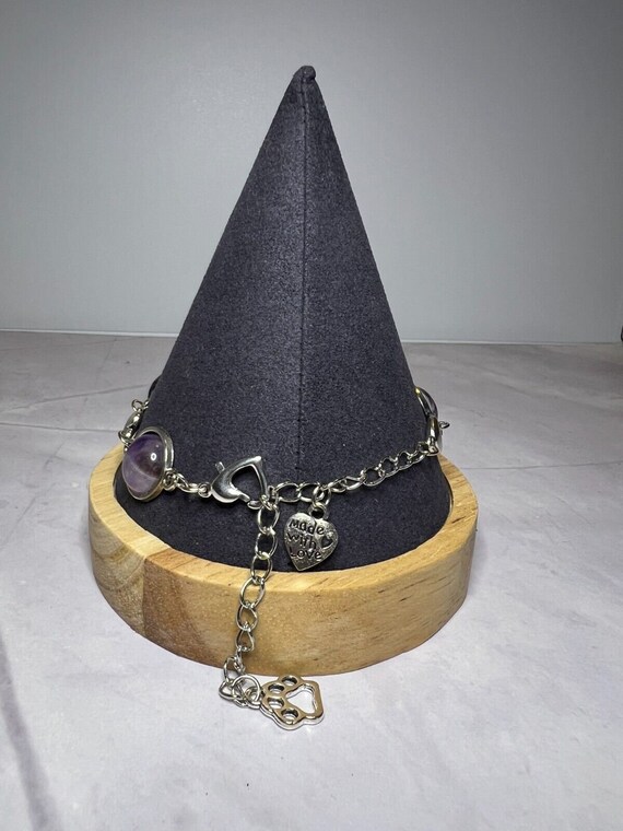 Boho Stackable, Adjustable Silver Bracelet, Ameth… - image 5