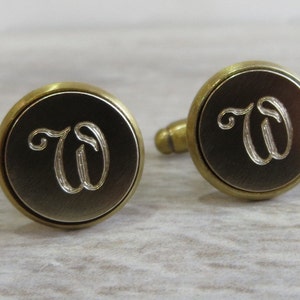 Pair of Engraved Brass Initial Cufflinks image 4