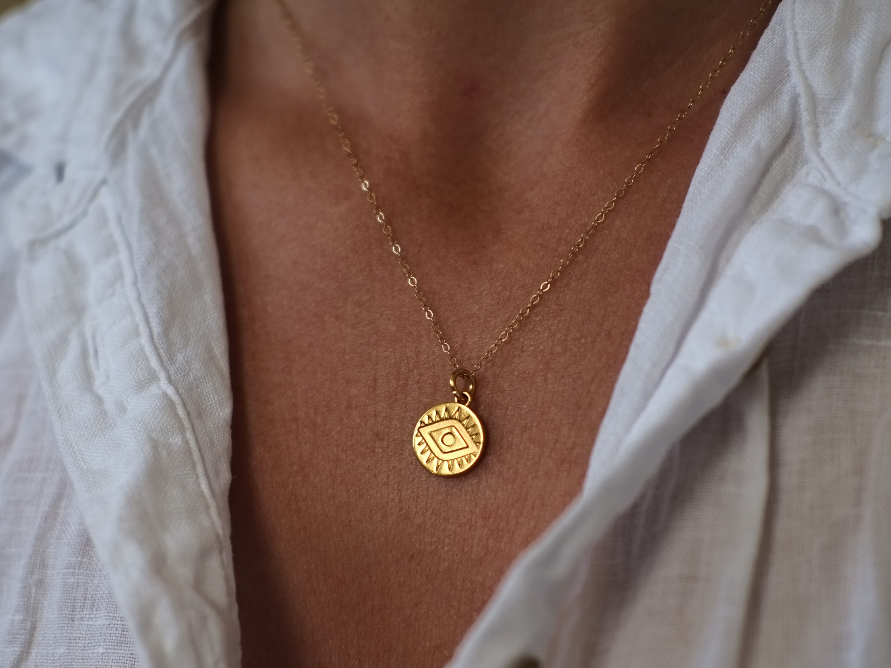 Gold Evil Eye Necklace