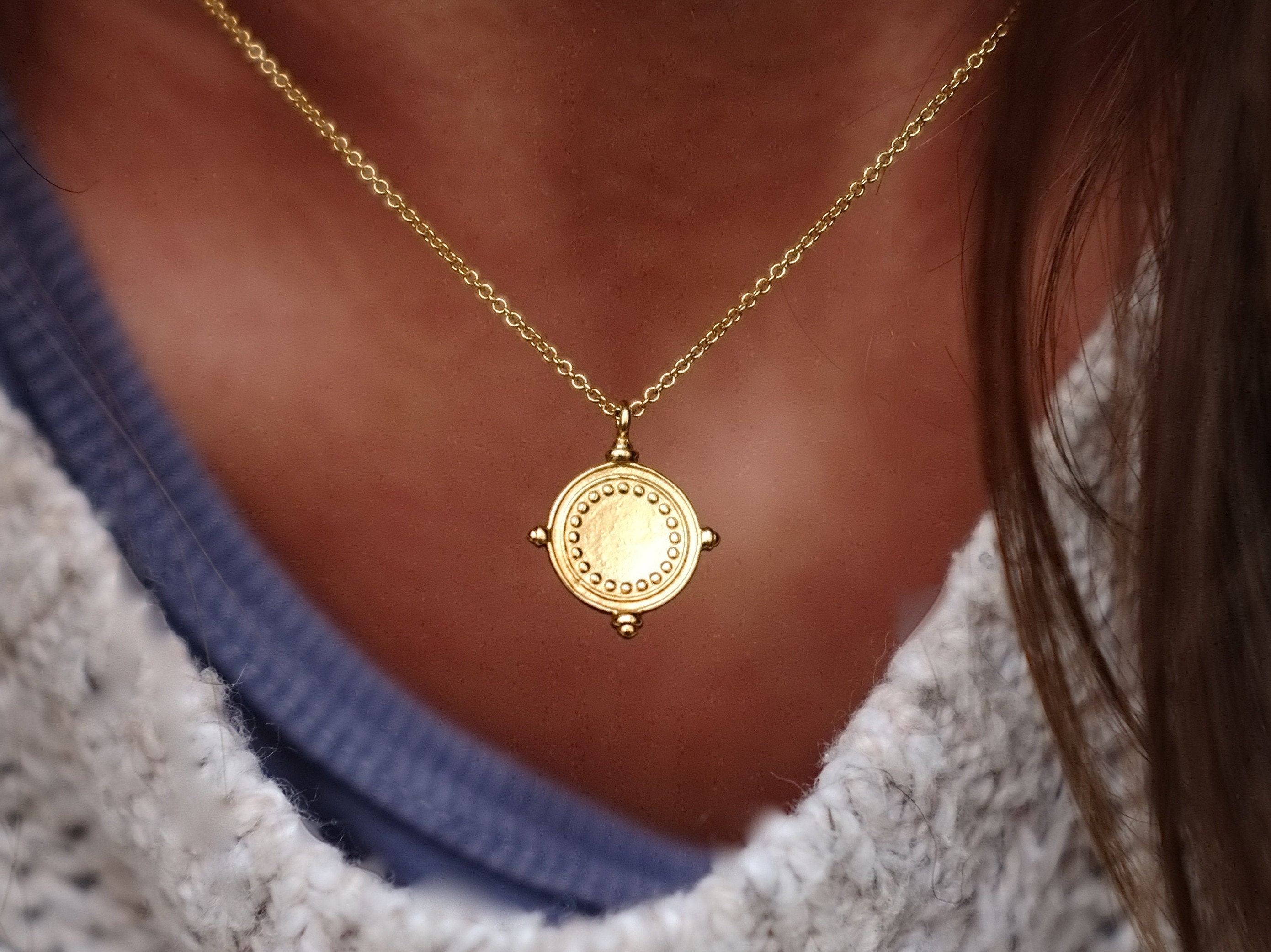 Gold Coin Necklace & Earrings